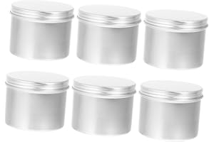 Generic 6pcs 4oz Aluminum Candle Cans with Sealed Screw Lids, 120ml Metal Storage Containers for DIY Candle