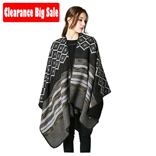 Poncho，jelinda women s reversible tassel hem batwing …