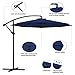 Offset Umbrella Cantilever Patio Umbrella 10 ft Outdoor Market Hanging Umbrellas & Crank With Cross Base And Cover, 8 Ribs (Navy Blue)
