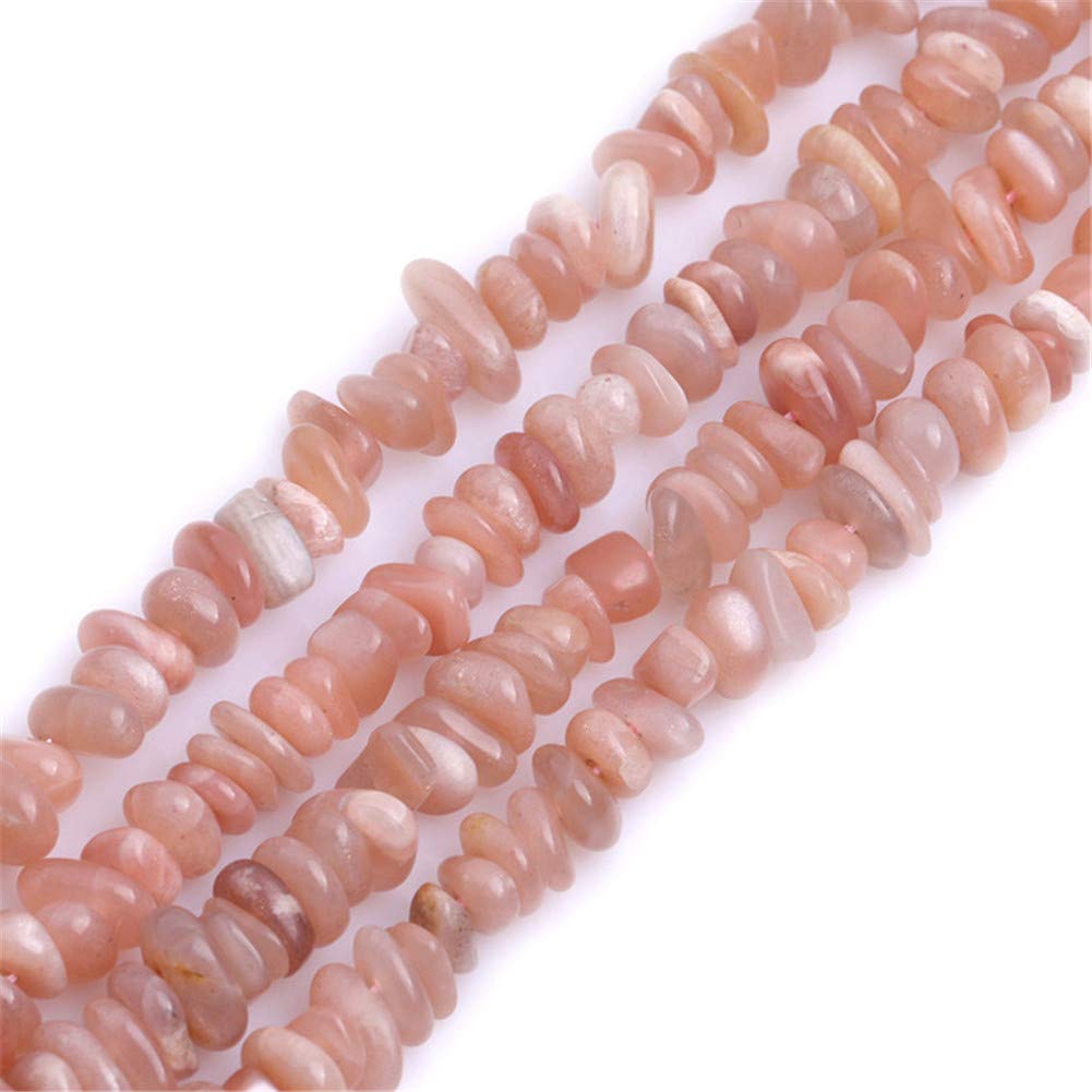 GEM-Inside Baroque Chips Orange Moonstone 2X5-6X10mm Gemstone Loose Beads for Jewellery Making 15'' — image 1