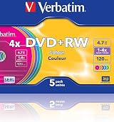 Verbatim DVD+RW 4.7GB 5-Pack 4x Speed Slim Case Scratch Protection Data Storage view 9