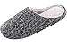 HomeIdeas Men's Cashmere Cotton Knitted Anti-Slip House Slippers, Autumn Winter Breathable Indoor Shoes Dark Gray