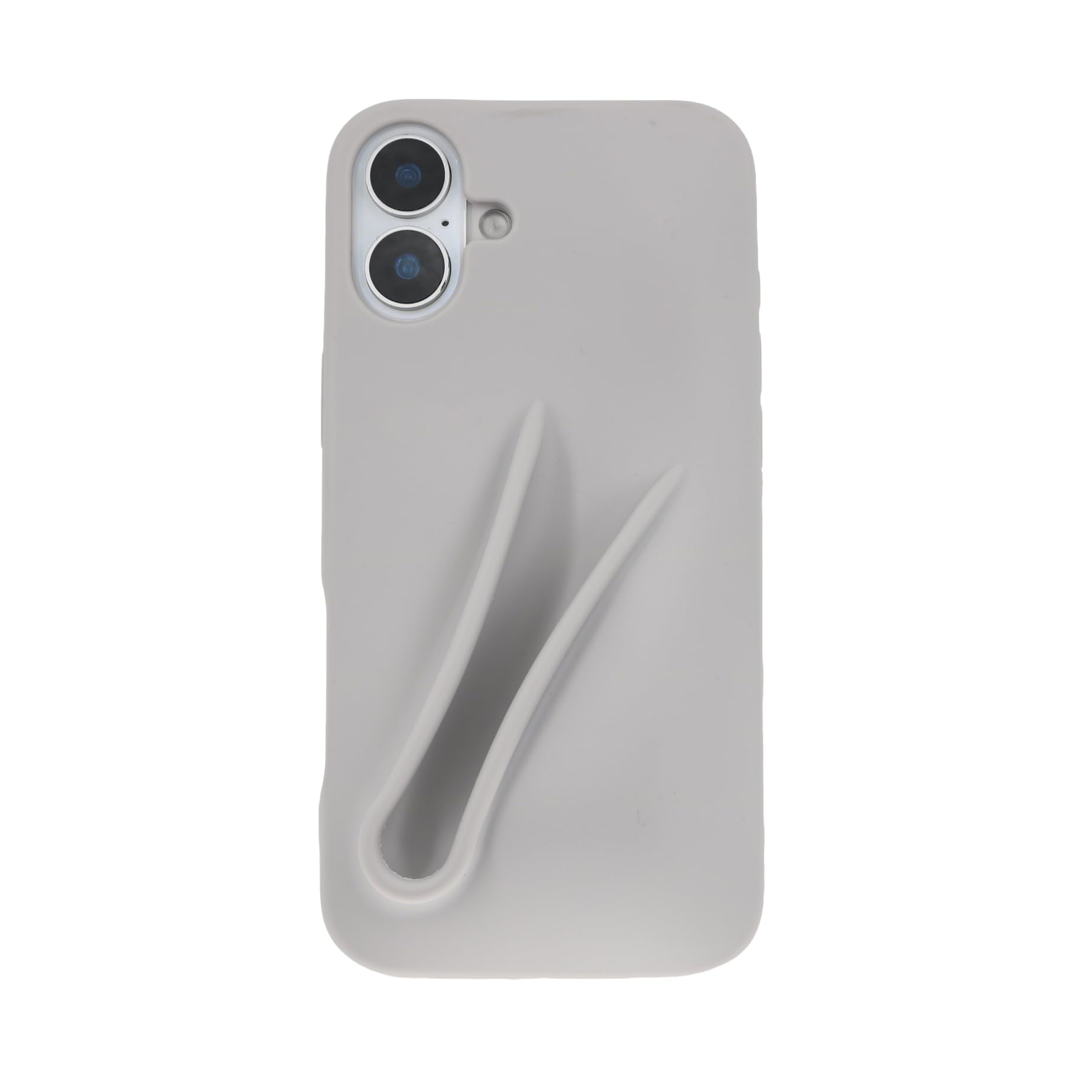 Nkkomura Soft Touch Silicone Lip Gloss Phone Case for iPhone 16 Plus, Minimalist Matte Design, Shockproof & Anti-Fingerprint Cover (Gray)