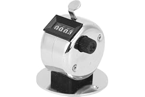 4-Digit Mechanical Hand Press Counter, Resettable Handheld Manual Counting Tool