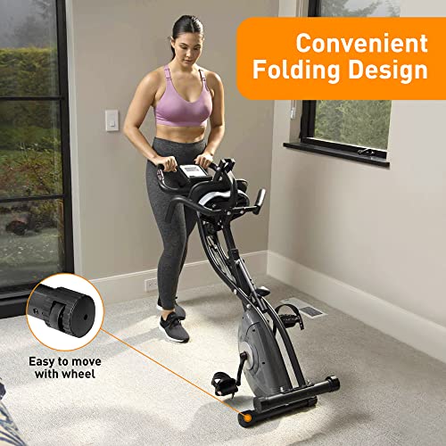 ATIVAFIT Exercise Bike Foldable Fitness Indoor Cycling Bike Magnetic 3 in 1 Upright Recumbent Exercise Bike with Resistance Bands for Home Workout (Black) (Black)