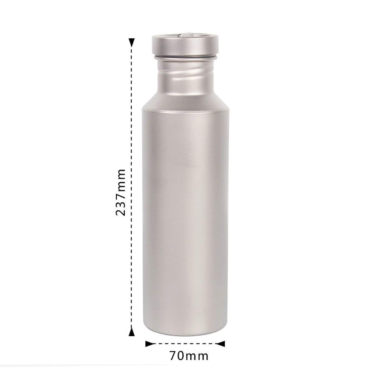Valtcan Titanium Bottle Canteen Water Sports Drink Holder Canister 750ml 24oz with Ti Cap and BPA free Cap Handle and Carrying Stuff Sack
