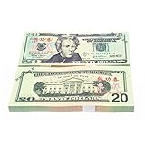 WLIFE Play Money $20 Dollar Bills Movie Prop Money Full Print 2 Sided Realistic Money Stacks,Copy Money Play Money That Looks Real,Toy Money,New Published Thickening