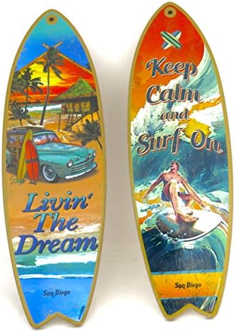 San Diego set of 2, " wish you were here", Souvenir wood Wall Decor, size 5" x 16", 2go
