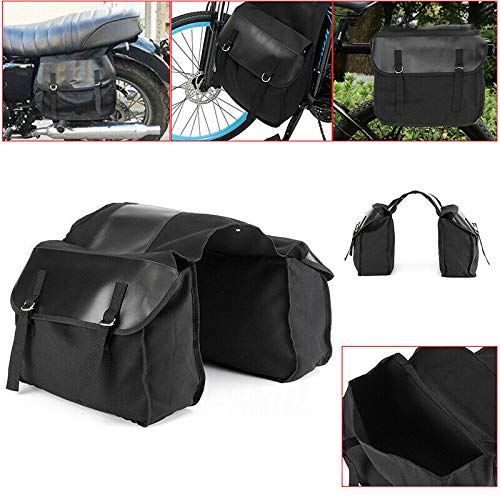 Zqasales Motorcycle Synthetic Leather 2-Strap Saddlebag Tool Bag Heavy-Duty Waterproof Motorcycle Side Saddlebags Saddle Bag Panniers - Thumbnail 4