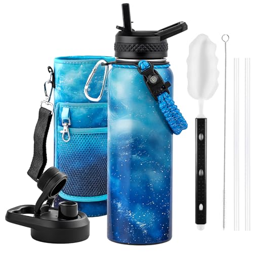 RAYMYLO 1.2L isolierte Edelstahl-Thermosflasche,3-Schicht-Vakuum-Edelstahl