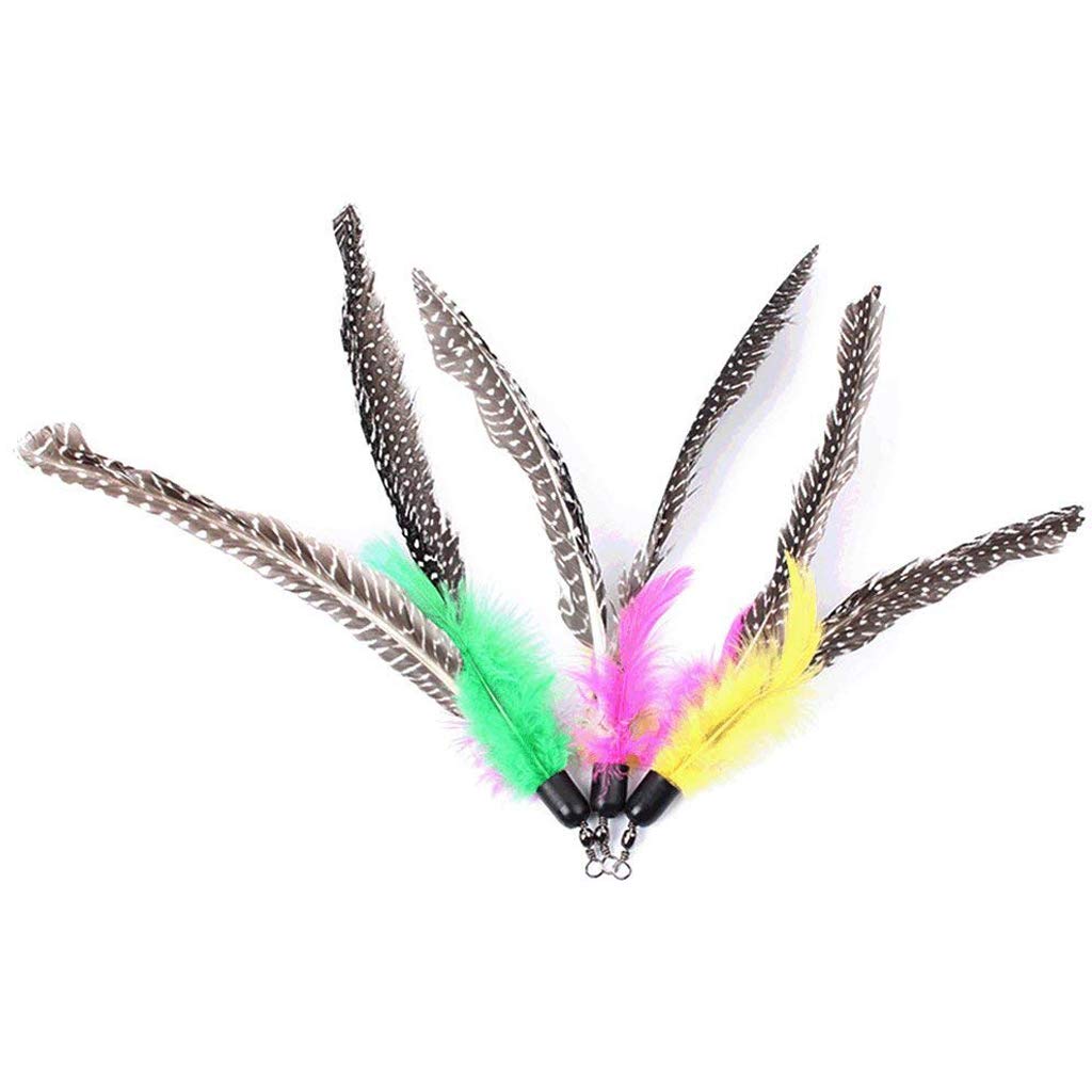 6 Pack Feather Refill Replacement for Da Bird feather Wand Home Pet Cat Toy Kitten Interactive Toys Feather Toy
