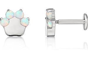 limerencia 18g Titanium Internally Threaded Piercing Jewelry 2PCS Nose Studs Flat Back Earrings Tragus, Helix, Cartilage, Conch, Labret Piercing for Women Men Sensitive Ears