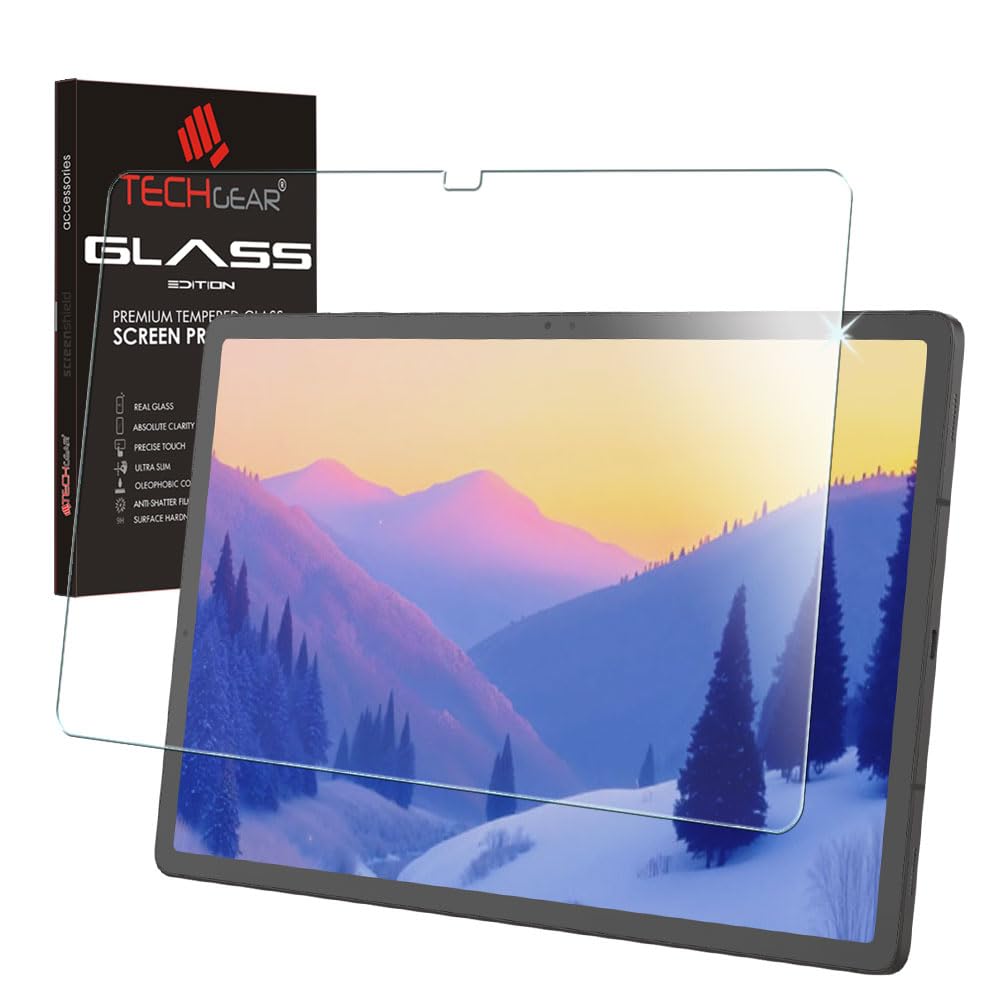 TECHGEAR Galaxy Tab S7 Plus 12.4" GLASS Edition (SM-T970, SM-T975, SM-T976), Tempered Glass Screen Protector [9H Toughness] [HD Clarity] [No-Bubble] Designed For Samsung Galaxy Tab S7+ (S7 Plus)