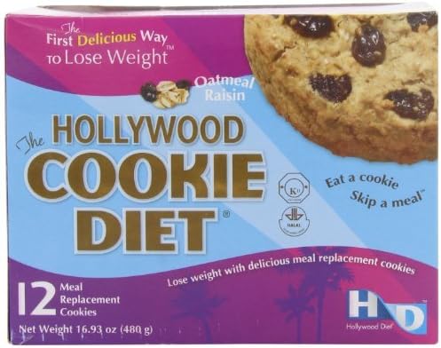 The Hollywood Cookie Diet, Oatmeal, 12 Meal Replacement Cookies by Hollywood Miracle Diet