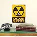 Fallout Shelter Warning Military Steel Sign Vintage Style 12 x 16