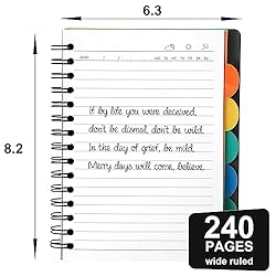 Yoment Spiral Notebook 6'' x 8'' Wide Ruled 5
