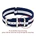 CIVO Watch Bands Premium Ballistic Nylon Watch Strap Stainless Steel Buckle (22mm, Navy/Ivory)