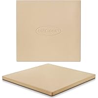 Unicook Pizza Stone for Oven and BBQ, 12 Inch Square Baking Stone, Heavy Duty Cordierite Pizza Accessories for Grilling, Ther