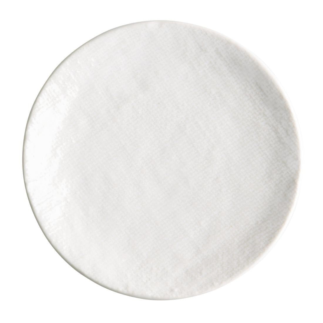 Olympia Denim Coupe Plates, White 230mm (6 Pack) - Porcelain Dining Dishes Set, Dishwasher Safe FU226