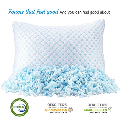 Clara Clark Cooling Pillows for Sleeping Memory Foam Pillows Luxury