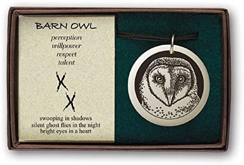 Barn Owl Pathfinder Porcelain Pendant Necklace.
