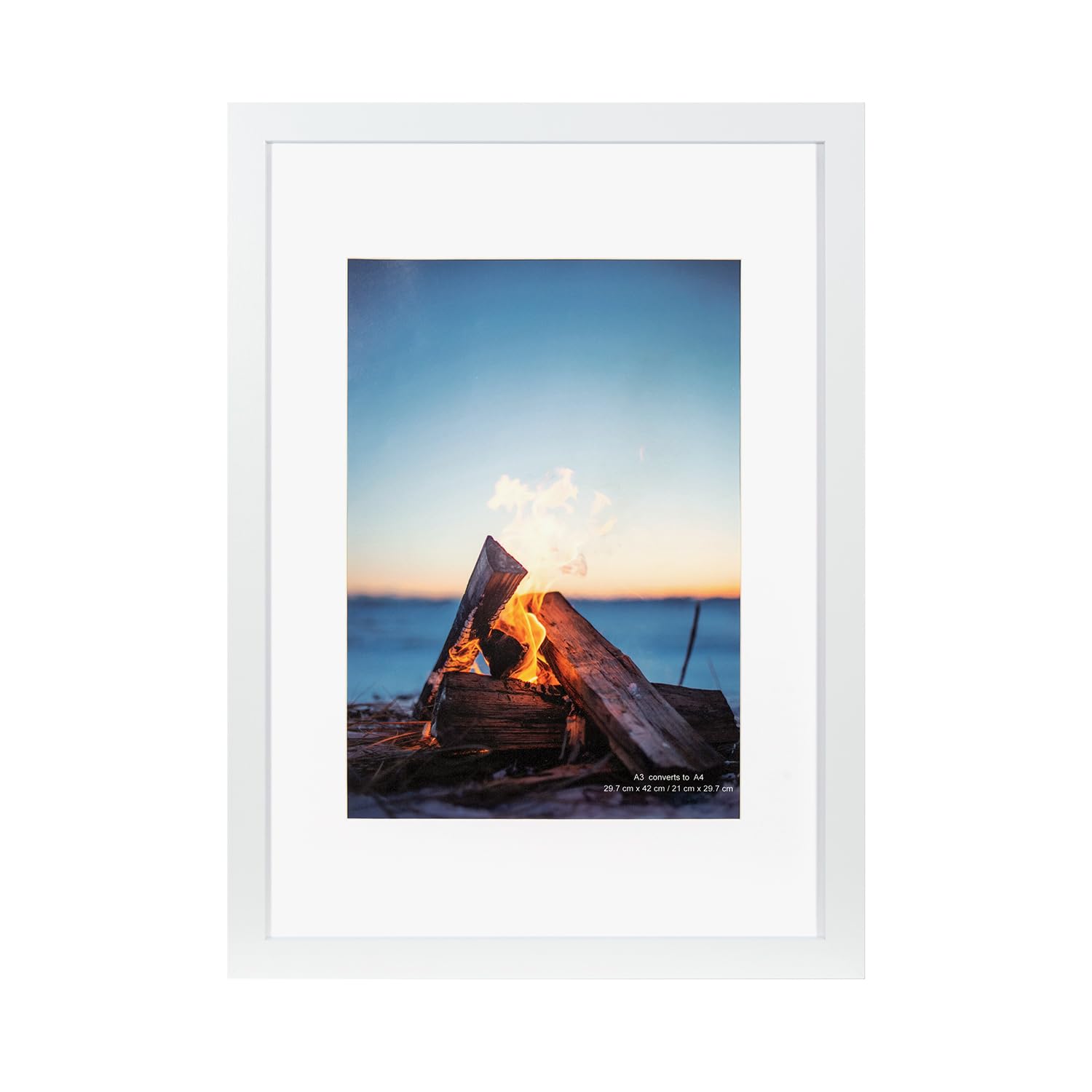 Scholar Tree White A3 Photo Frames, Wooden Picture Frames A3 with Mount for A4 Frame, Wall Mountable… — image 1