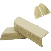 DSkoiph Armrest Synthethic Leather Cover Fit for Honda Pilot 09-13 (Beige, Front Door Panel Armrest Cover)