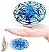 Flying Toys, Hand Operated Drones Gift for Kids, Men, Women - Hands Free Mini Drone Stress Reliever Toys with 360° Rotating and Shinning LED Lights for Boys and Girls Toys， Blue