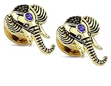 Elephant Screw Fit Flesh Tunnels 14kt Gold Plated Blue CZ, Ear Plugs Gauges - Sold As Pair