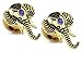 Elephant Screw Fit Flesh Tunnels 14kt Gold Plated Blue CZ, Ear Plugs Gauges - Sold As Pair