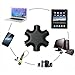 SEGMOI® Snowflakes Shape 6-Way 3.5mm Stereo Audio Headset Hub Splitter Up to 5 Headphones for iPhone 4 4S 5 5S 6 6Plus iPad iPod Touch Mp3 Mp4 Samsung HTC BlackBerry LG Huawei Xiaomi (Blue)