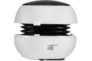 Diyeeni Mini Speaker, Retractable Speaker with USB Charging Cable, Portable Small Speaker Support for Devices with a 3.5mm o Jack(White)