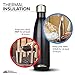 Modern Innovations 17 Ounce Stainless Steel Water Bottles, Vacuum Insulated Double Walled Leak Proof Sports Water Bottle, 2 Pack, Black and Chrome