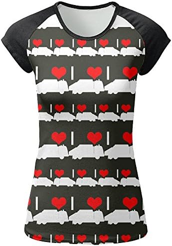 I Heart Love Garbage Truck Women Printed T Shirt O-Neck Raglan T-Shirt Tees