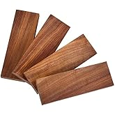 Tzong 2Pcs Red Ebony Lumber Wood Timber Handle Plate for Music Instruments DIY Tools 3/8"x1.5"x5"