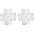 Dainty Sterling Silver Stud Earrings For Women - Small CZ Star & Shamrock Hypoallergenic Ear Jewelry