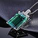 JewelryPalace Luxury 6ct Created Green Nano Russian Emerald Pendant Necklace 925 Sterling Silver 18 Inches