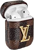 Upgrade AirPods Case Protective Cover Leather Silicone 3D Luxury Classic Design Cover Compatible with Apple AirPods 2 and 1