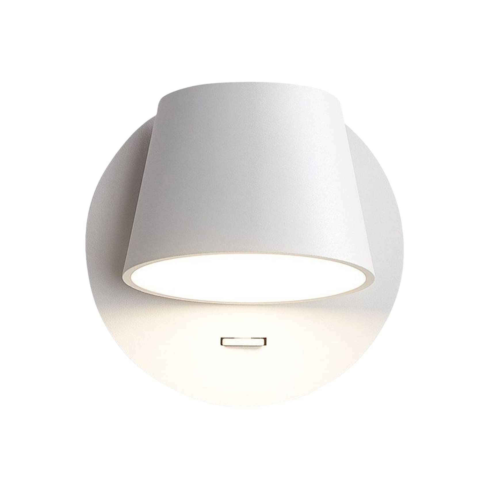 KRIPINC 350° Free Rotation LED Wall Light, 6W Warm White Wall Lamp, Simple Wall Sconce with Button Switch, Wall Mounted Reading Light, Modern Wall Lights for Living Room, Bedroom, Bedside (White)