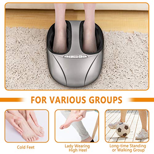 Foot Massager Machine with Heat, 3 Modes with Shiatsu Kneading Rolling