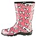 Sloggers Women's Waterproof Rain and Garden Boot with Comfort Insole, Cow-abella Bubble Gum, Size 8, Style 5017CWP08