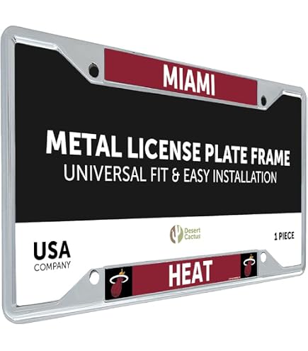 Amazon.com: Desert Cactus Miami Heat icense Plate Frame Team NBA