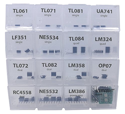 SMD Opamp Assortment 45 pcs, SOP, SOP-8, TL061, TL07, TL081, UA741, LF351, NE5534, TL08, LM324, TL072, TL082, LM358, OP07, RC4558, NE5532, LM386