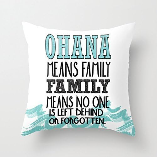 Acelive 18" x 18" Ohana Means Family Lilo And Stitch Decorative Throw Pillow Case Cushion Cover by pillowcase