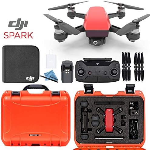 DJI Spark + Custom Nanuk Waterproof Travel Case - Lava Red - Orange Case