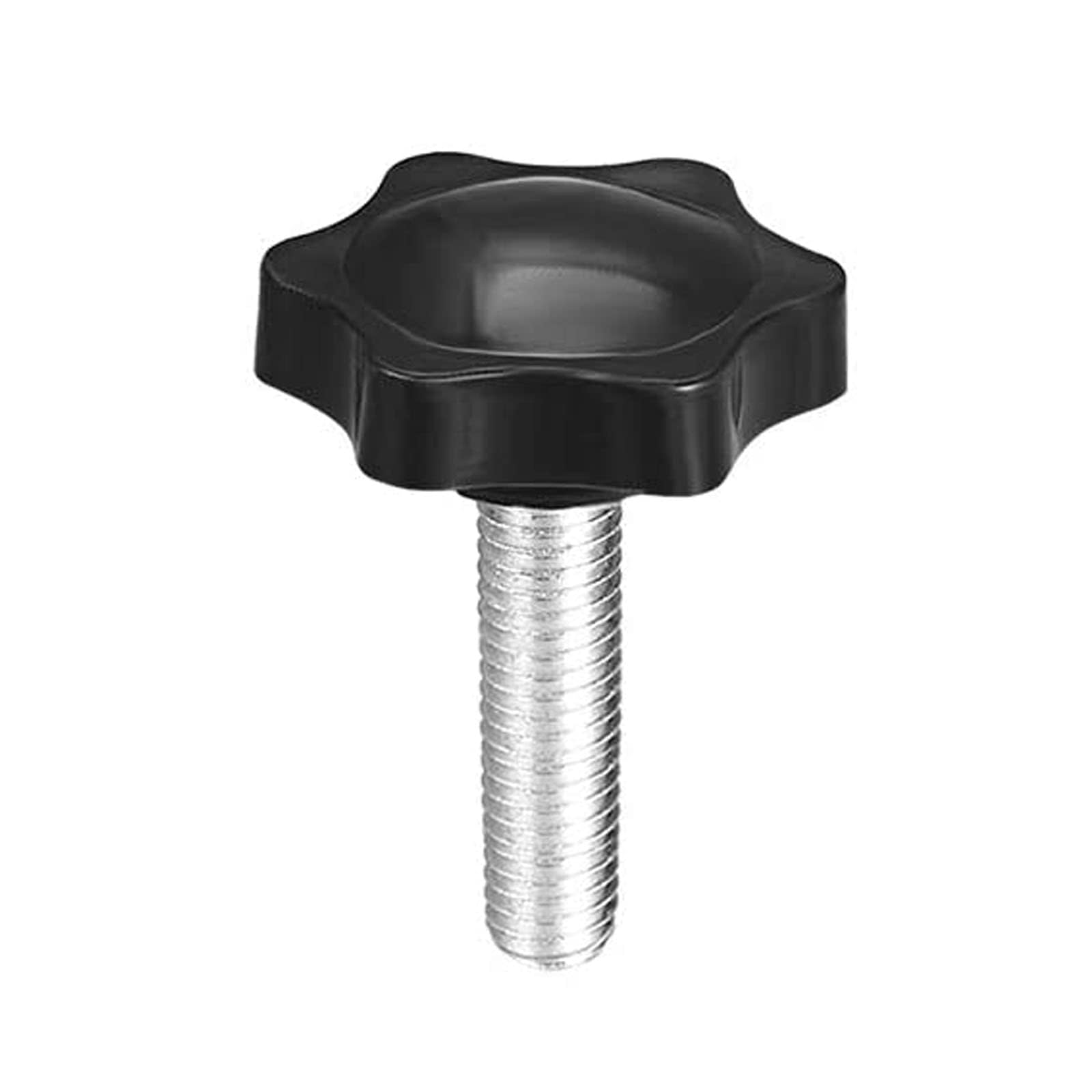 TOP-VIGOR M8 x 30mm Clamping Screw Knob Star Shaped, 48mm Dia Plum Hex Shaped Plastic Head Clamping Knob Male Thread Grips