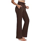 JEKAOYI Yoga Pants Women Flared High Waisted Stretch Drawstring Causal Pants Workout Gym with Pockets