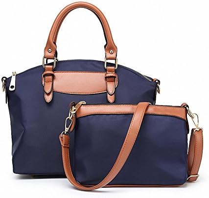 Nylon Bag For Women 2 Piece Set,Casual Lash Package Shoulder Tote Purse Handbags (Blue)
