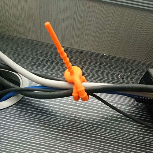 image for Loghot 20Pcs Colorful Silicone Ties Bag Multi-use Smart Tie Reusable, 