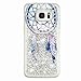 Urberry S7 Edge Running Glitter Cover, Creative Design Flowing Liquid Floating Luxury Bling Glitter Sparkle Hard Case for Samsung Galaxy S7 Edge with a Screen Protector (Silver)